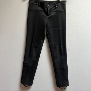 Gucci Cotton Wool Leather Blend Black Slim Fit Stirrup Pants Sz 38 EU/ Sz 29” US
